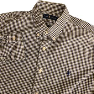 Ralph Lauren Polo Men's XL Blue & Green Checkered Button Down Long Sleeve Shirt